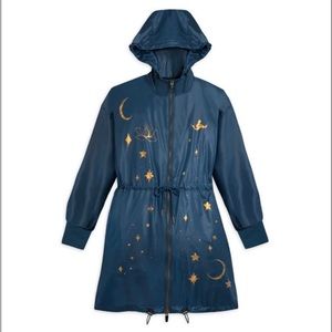 Disney Parks Aladdin Princess Jasmine Blue/Gold Hooded Jacket/Raincoat